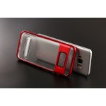 Wholesale Samsung Galaxy S8 Clear Armor Bumper Kickstand Case (Red)